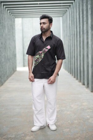 BLACK EMBROIDERED SHIRT