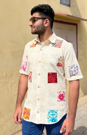 Schiffli Patchwork Shirt